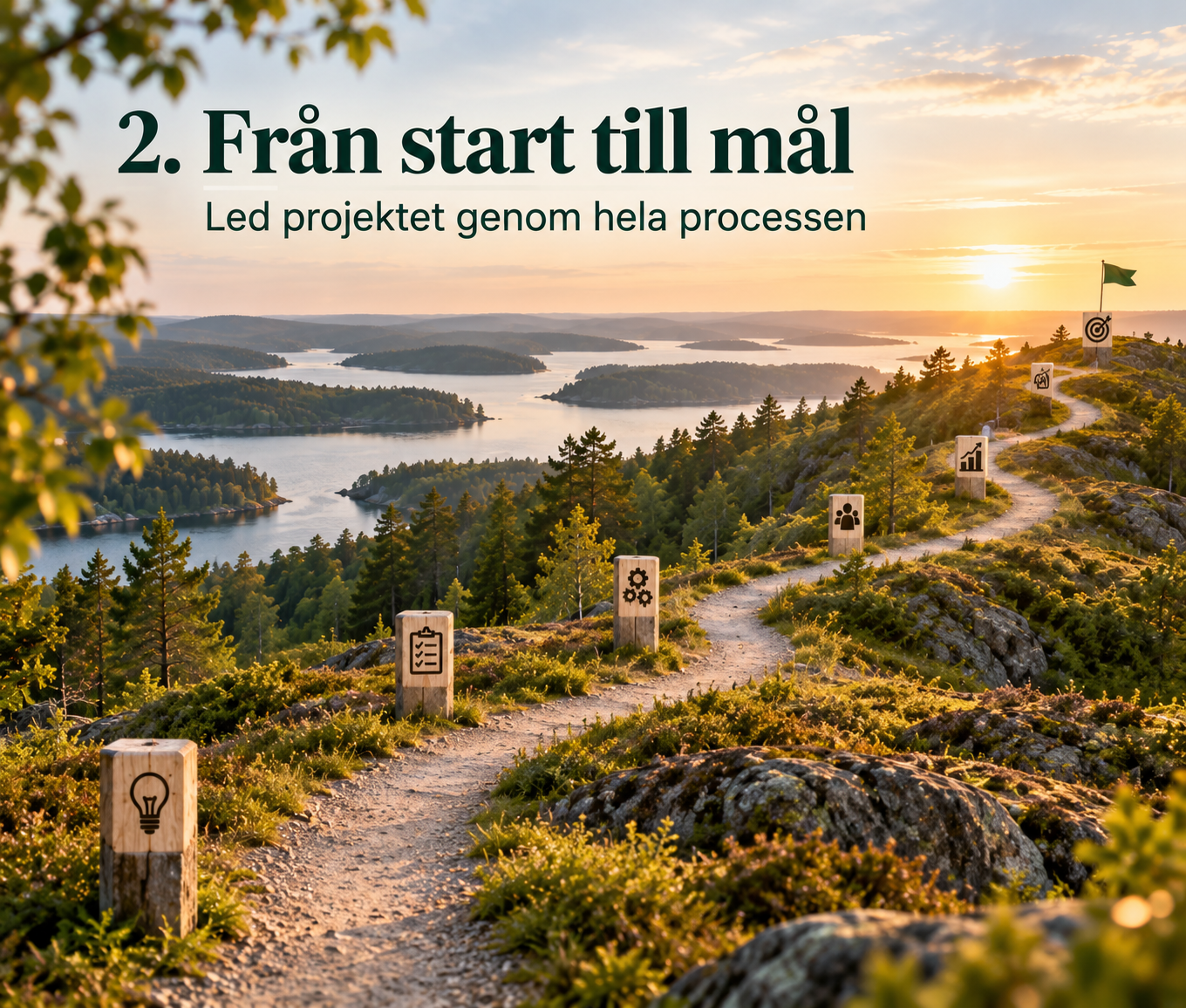 Träbro som överbryggar ett glapp och symboliserar kontinuitet vid interimledning